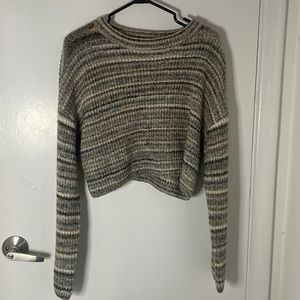 Tan and gray knit sweater from Garage.